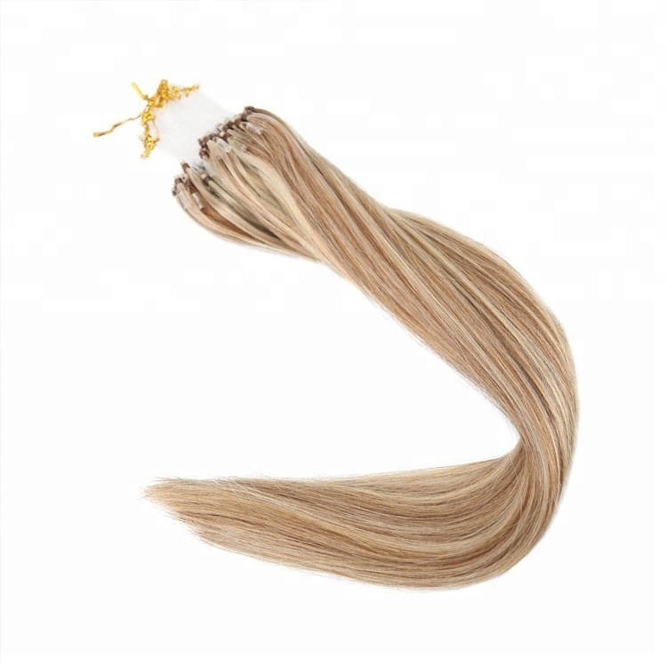 Top Quality Double Beads Brazilian Remy Human Hair Weave Pre-Bonded Micro Loop Ring Hair Extension