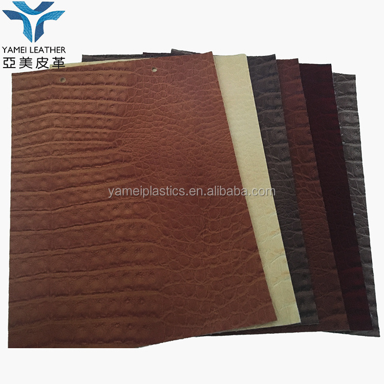 Crocodile 8AQ grain spray printing pvc leather,fake leather for decoration and furniture