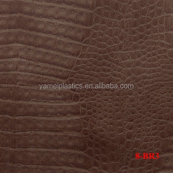 Crocodile 8AQ grain spray printing pvc leather,fake leather for decoration and furniture