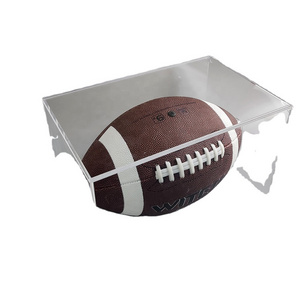 Custom cube transparent cover acrylic football rugby ball basketball display stand box football display cabinet