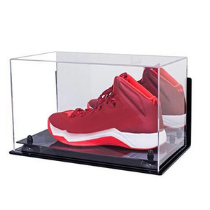 Luxury Sneaker Plexiglass Box Rotating  Clear Acrylic Shoe Case Display Stand