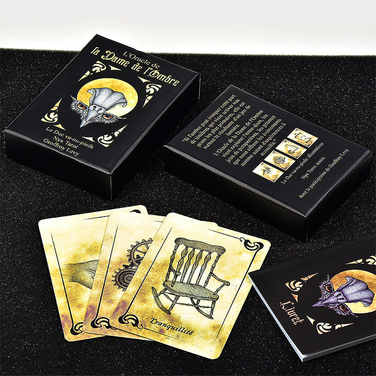 custom fancy black core table game tarot card poker playing cards printing on demand