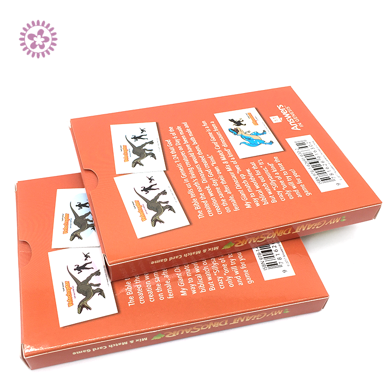 Customized promotional printed game playing dinosaur cards