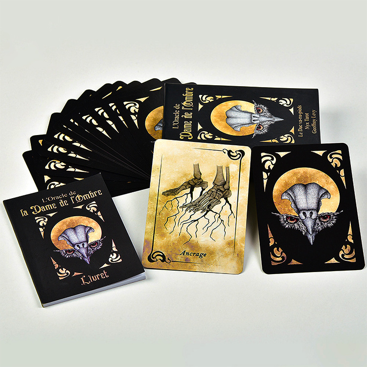 custom fancy black core table game tarot card poker playing cards printing on demand