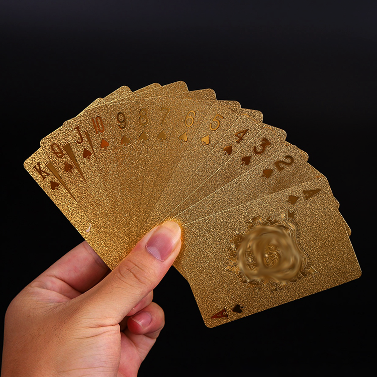 Custom Logo Printing Paperboard Gold Playing Cards Us Magic Game Poker Card