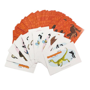 Customized promotional printed game playing dinosaur cards