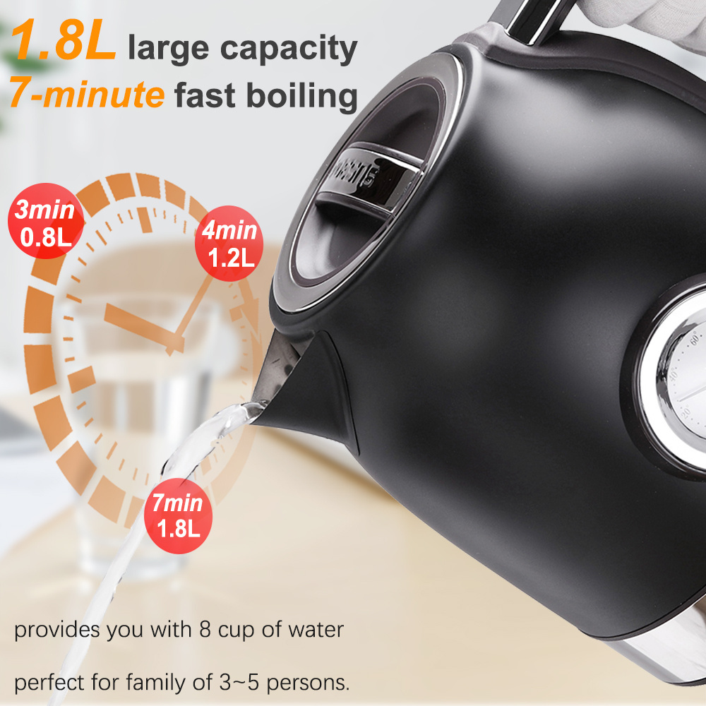 1.8L Electric Kettle Stainless Steel Tea Coffee Thermo Pot Kitchen Smart Whistle Kettle Samovar With Temperature Display