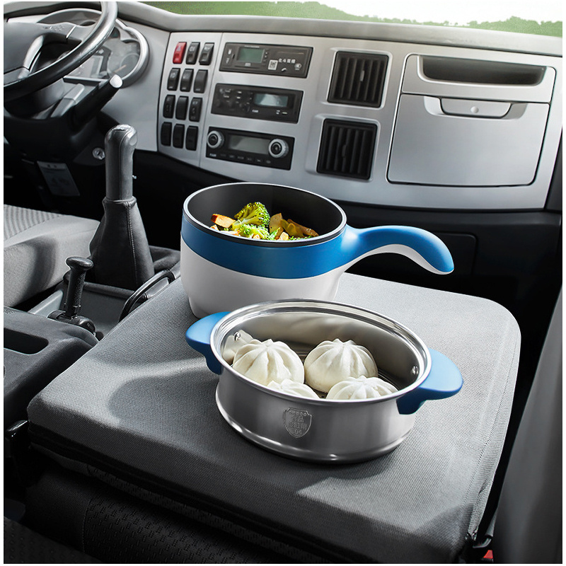 2L Multicooker for Car Truck 12V 24V Non-stick Electric Rice Cooker Food Steamer Stir-fry pan Car-mounted Hot pot Noodles Boiler