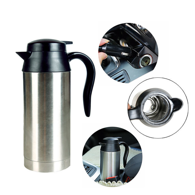 120W/240W 750ml Car Electric Heating Cup Kettle 12V/24V Water Heater Bottle For Tea Coffee Drinking Travel Car Truck Kettle