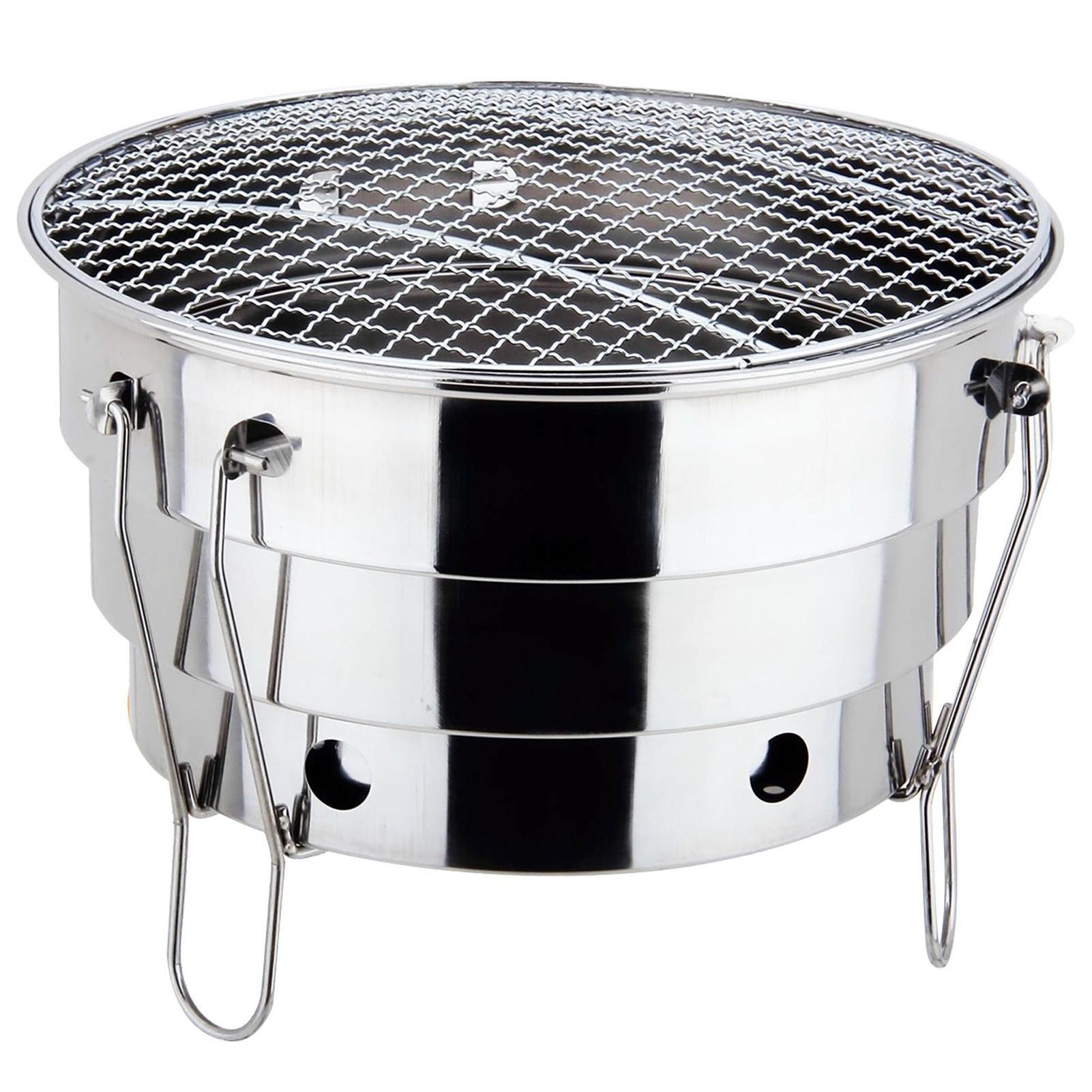 Portable Bbq Grill Tabletop Folding Stainless Steel Fire Pit Cooking Supplies Indoor Outdoor Charcoal Grill For Camping Picnic