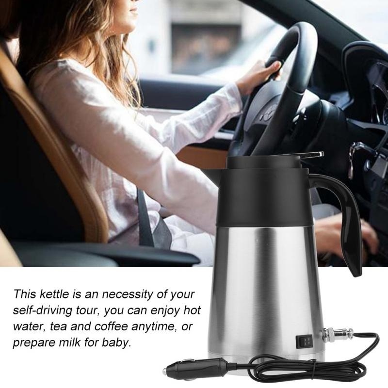 Car Kettle 12/24V Portable Teapots Electric Water Kettle Tourist Heating Cup Stainless Steel Water Boiler In The Car Truck