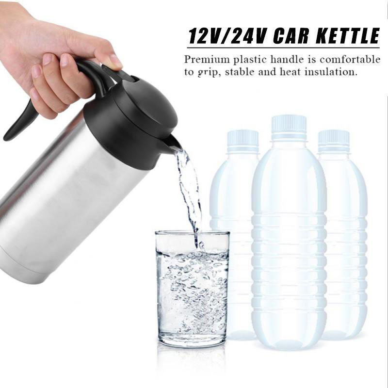 120W/240W 750ml Car Electric Heating Cup Kettle 12V/24V Water Heater Bottle For Tea Coffee Drinking Travel Car Truck Kettle