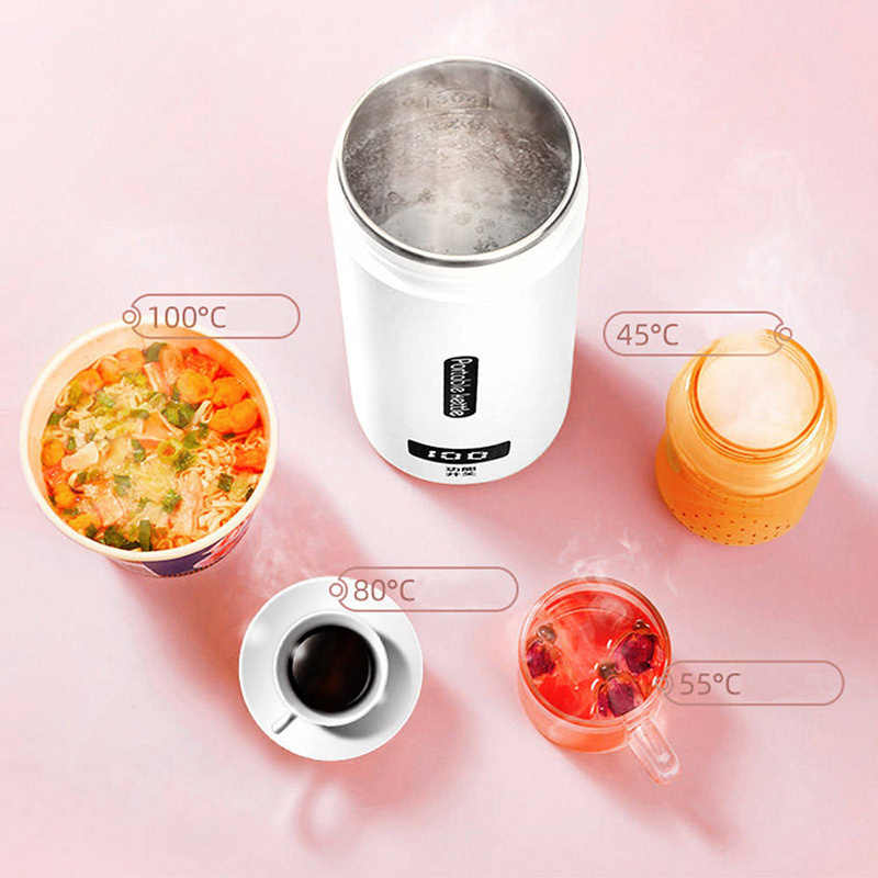 Portable Electric Kettles 500ML Tea Coffee Kettle Mini Travel Boil Water Stewable Keep Warm Appliances Thermo Anti-Scald Bottle