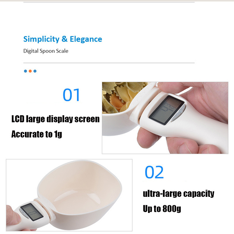 LCD Digital Kitchen Scale Electronic Cooking Food Weight Measuring Spoon 800g 0.1g Coffee Tea Sugar Spoon Scale Kitchen Tools