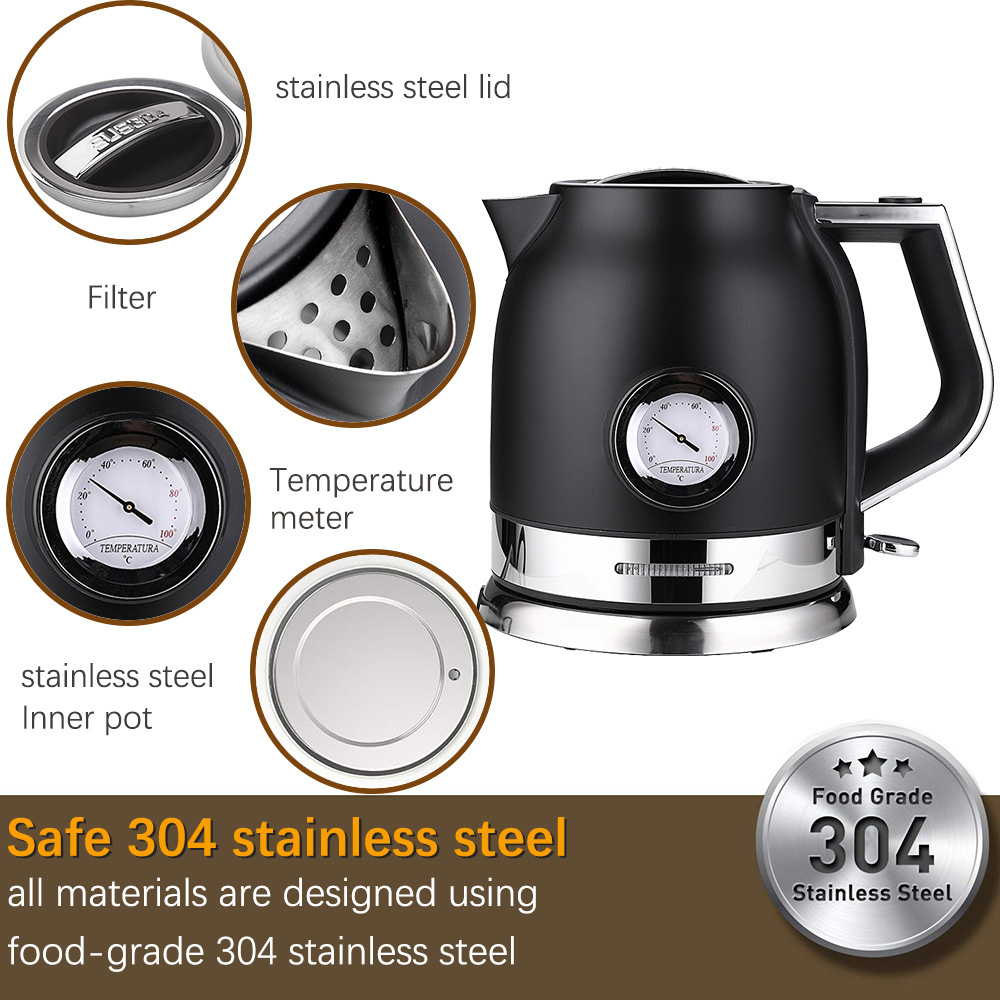 1.8L Electric Kettle Stainless Steel Tea Coffee Thermo Pot Kitchen Smart Whistle Kettle Samovar With Temperature Display