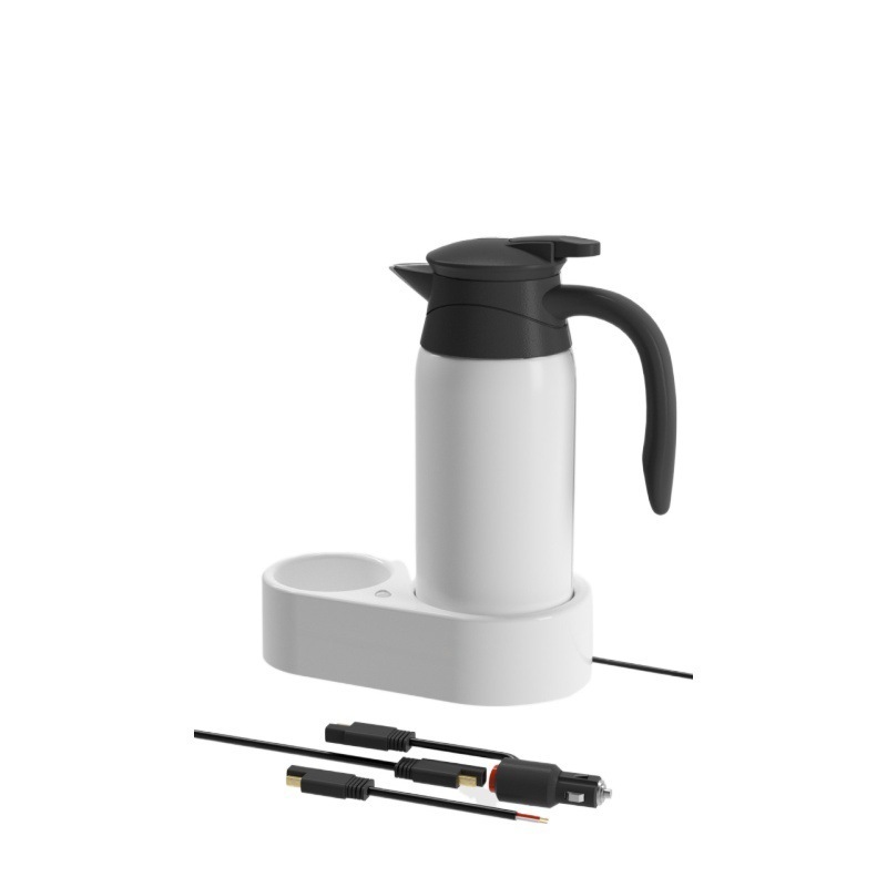 12V 24V Intelligent Electric Kettle Electric Cup 2 Modes Heat 304 Stainless Steel Portable Truck Car Universal Car Kettle