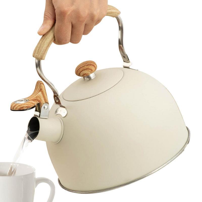 Whistle Kettle Stainless Steel Teapot For Tea 2.64 Quart Kettles Kitchen Tool For Induction Electric Ceramic Hobs Christmas