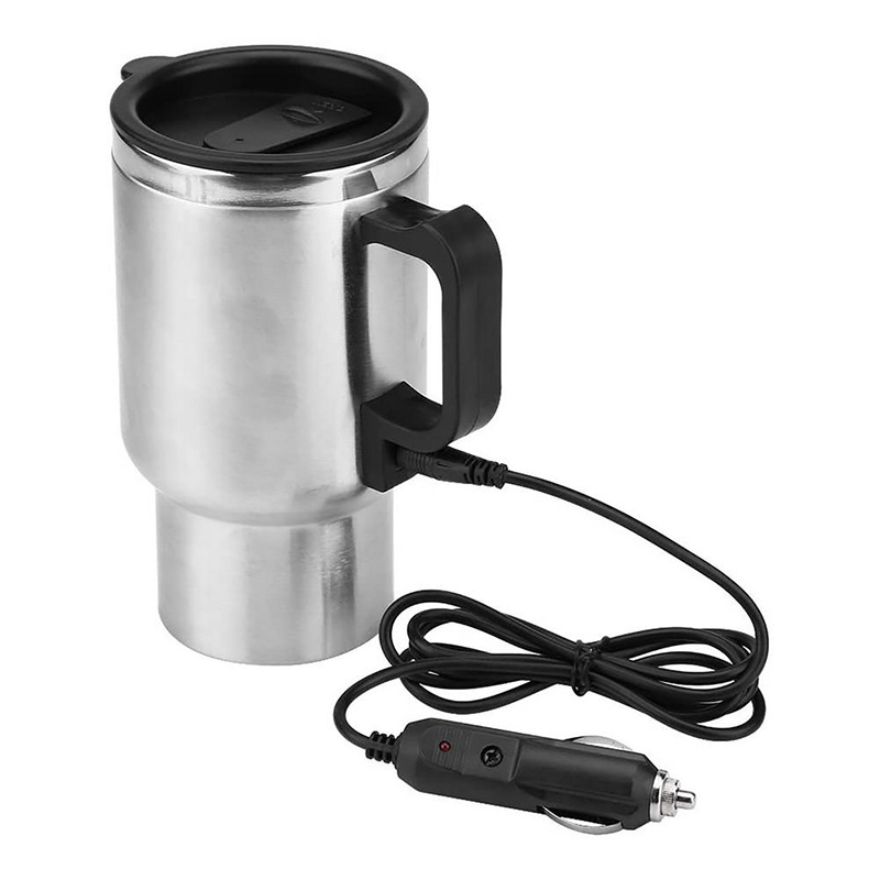 450ml 12V Vehicle Heating Cup Stainless Steel Electric Heating Car Kettle For Camping Travel Kettle Coffee Milk Thermal Bottle