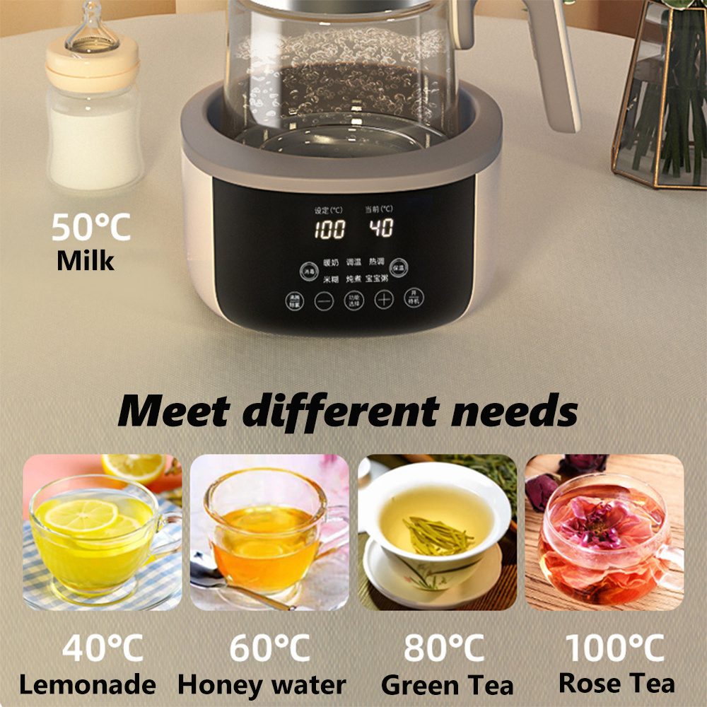 1.4L Electric Kettle 220V 800W Multi-function Glass Health Preserving Pot Flower Tea Milk Boiler Portable Home Dessert Cooker