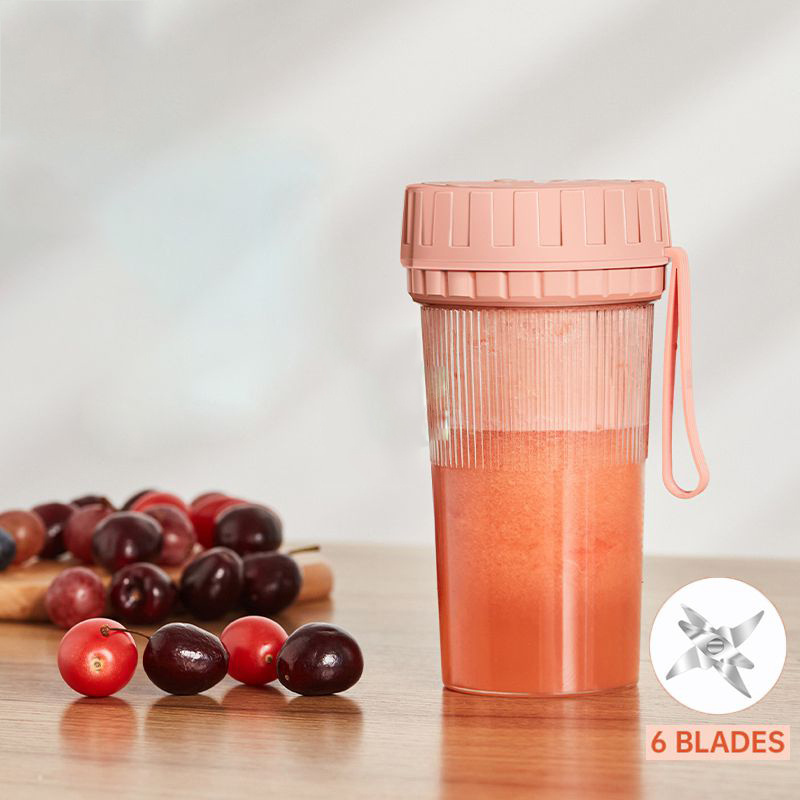 6 Blades Portable Juicer Small Electric Juicer Fruit Automatic Smoothie Blender Kitchen Tool Food Processor