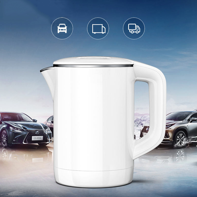 12V/24V Vehicle 1.2L Electric Kettle For Car Truck Stainless steel Seamless Liner Thermal Insulation Dechlorination Water Boiler