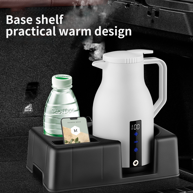 New digital display car electric kettle car 12v24v large truck boiling kettle large capacity insulation 1000ML