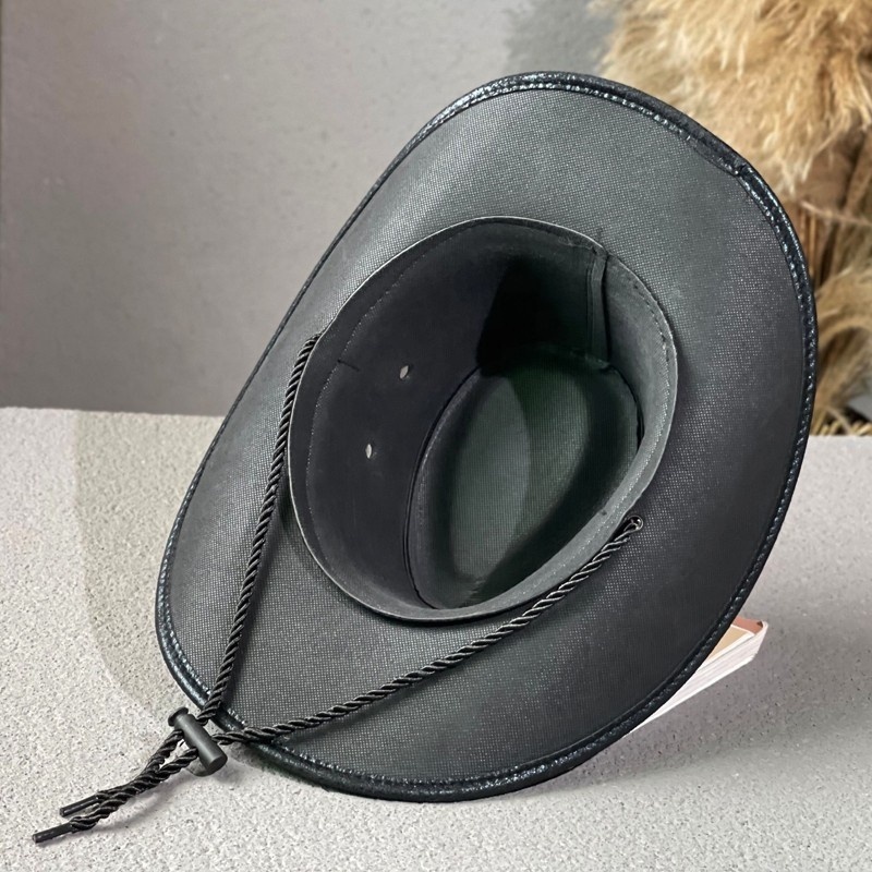 Wholesale Classic Wide Brim Felt Fedora Cowgirl Hats with Belt Roll Up Brim Leather PU Fedora Western Cowboy Hat for Women Men