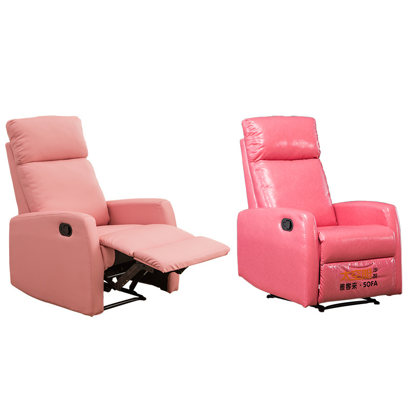 Anji Motion Cheap Salon Reclinable Rosado Pink Leather Rosa Color Rojo Vermelho Boda Recycliner Sofa