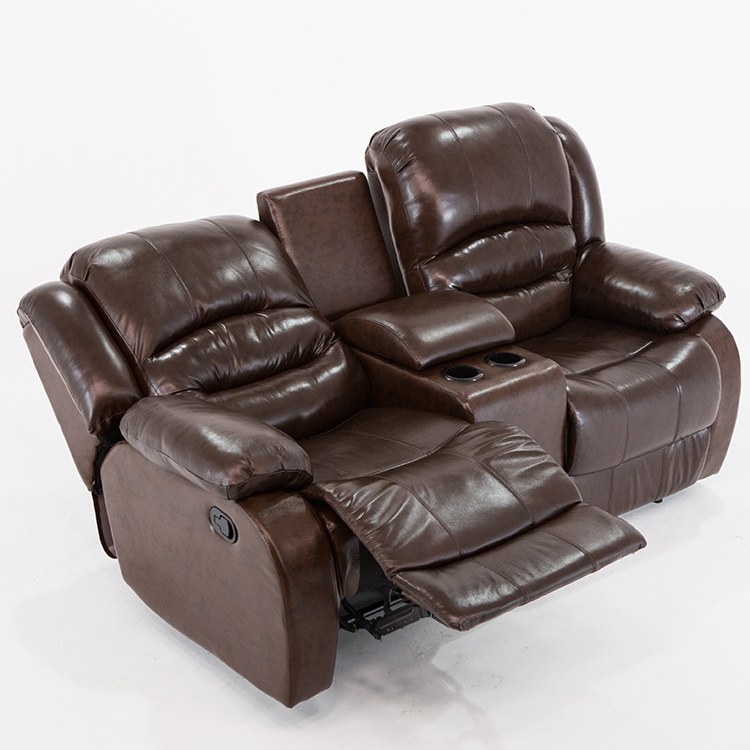 Double Reclining Living Room Leather Full Grain Electric Sectional Set Kd Nitaly 2 Seater Couple Recliner Sofa Cinema Furniture