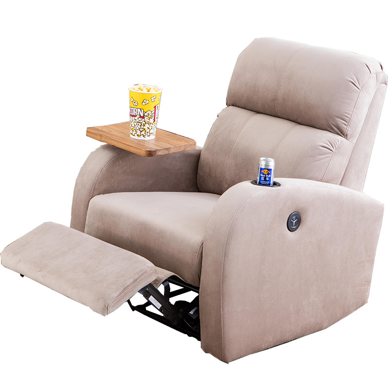 Modern Fabric Home Theater Electric Lazy Boy PU Leather Luxury Chair Massage Suede Single Seat Recliner Sofa With Writing Table