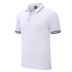 White Zip Up Men Plain Golf Blank T Nylon Sport Front Close Sew Polo Shirt With Red Collar