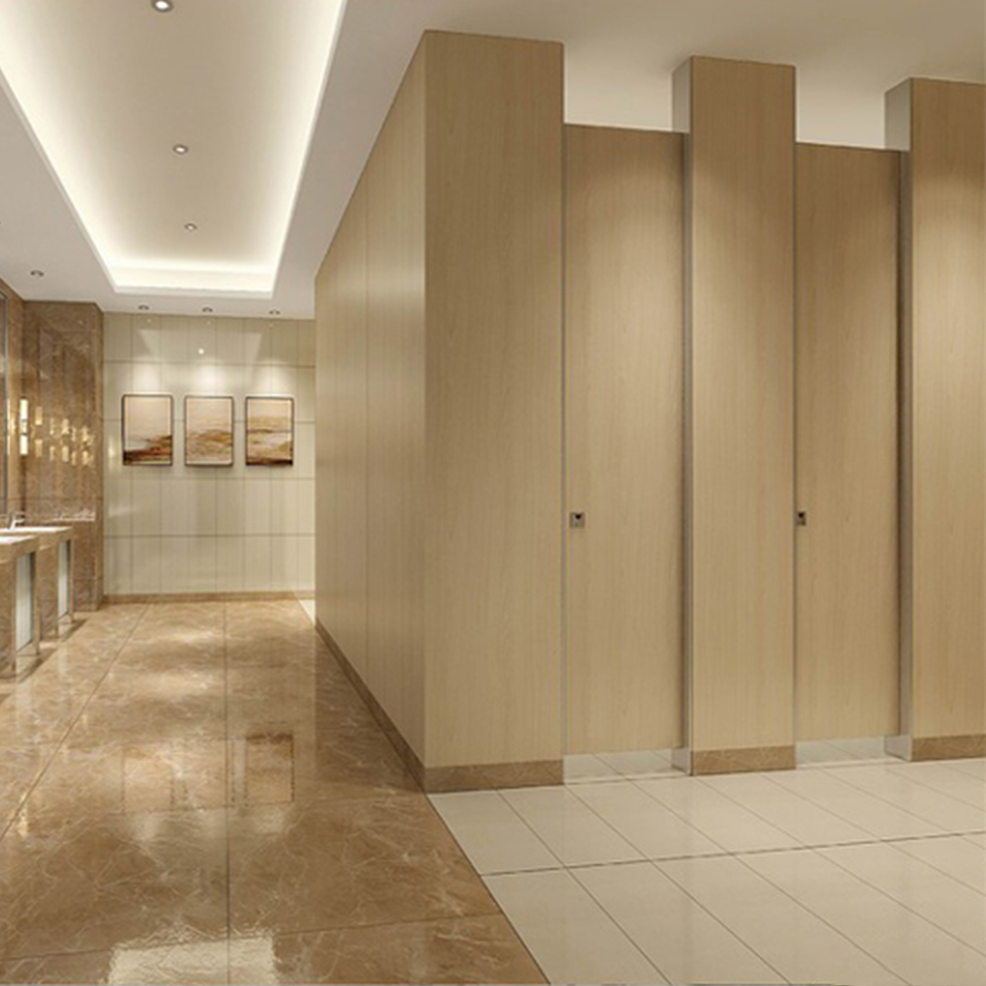 Wood toilet partition wc cubicle material materia free of formaldehyde dustproof and waterproof toilet partition hpl