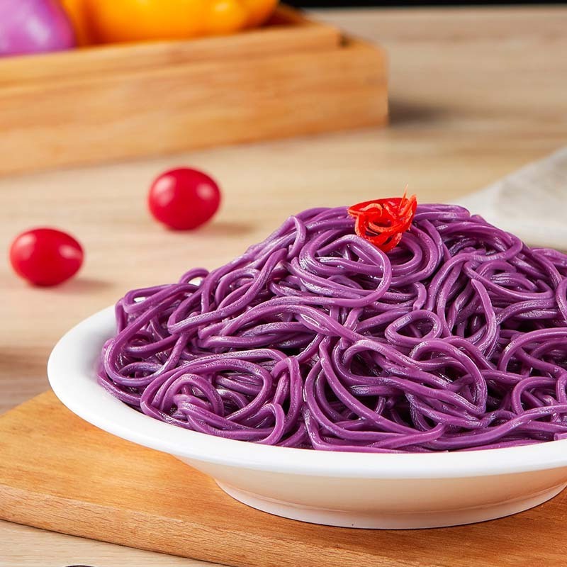 purple potato noodles vegetable flavor healthy low fat Chinese noodles frozen quickly cooking food