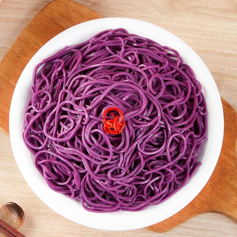 purple potato noodles vegetable flavor healthy low fat Chinese noodles frozen quickly cooking food