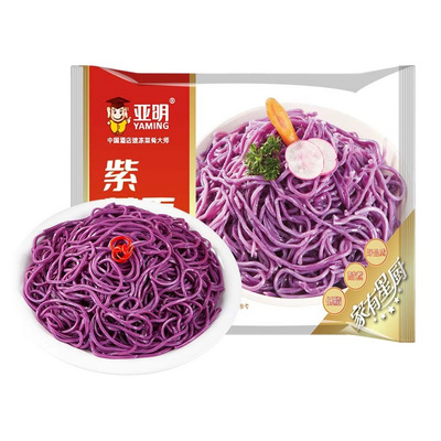 purple potato noodles vegetable flavor healthy low fat Chinese noodles frozen quickly cooking food