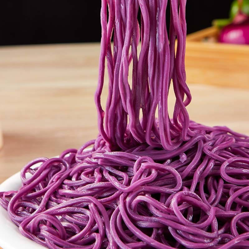 purple potato noodles vegetable flavor healthy low fat Chinese noodles frozen quickly cooking food