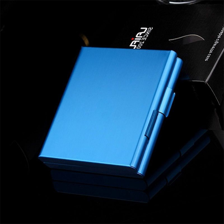 Wholesale Aluminum Ultra-Thin Folio Cigarette Case 20-Pack Creative Metal Cigarette Box Men'S Gift