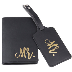 Hot Sale Mr And Mrs Passport Holders And Luggage Tag Set Rfid Protector For Family Travel Passport Holder Wallets