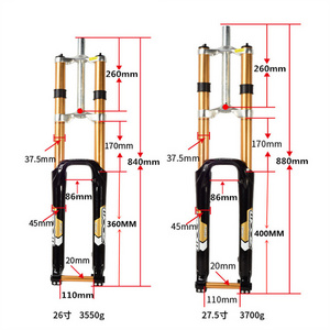 Wholesale Mountain Bike Front Fork Double Shoulder Bicycle Front Suspension Bike Fork