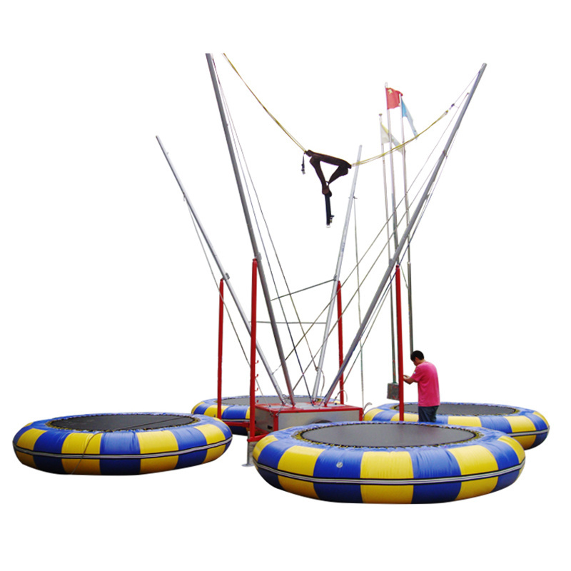 Outdoor bungee jumping trampoline single bungee trampoline for sale