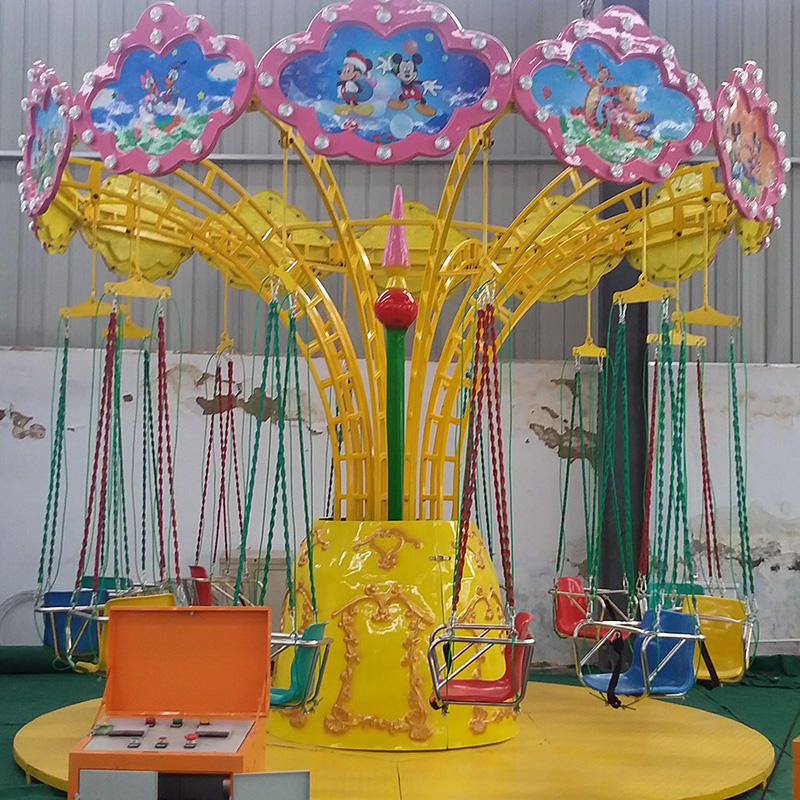 YAMOO Chinese factory custom unique rotating amusement park rides Mini flying chairs for sale