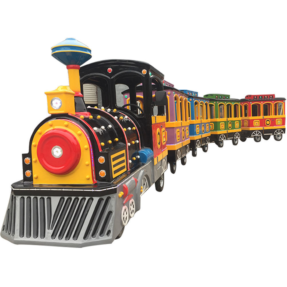 Amusement park games trackless little train electric fiberglass trackless train