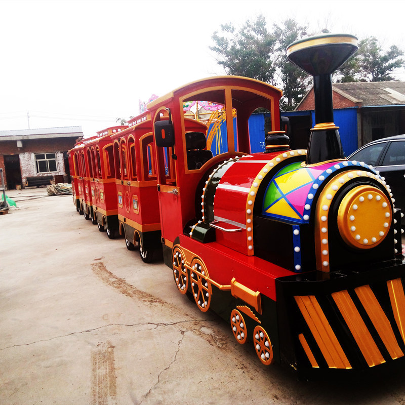 Amusement parks tourist train large trackless train kiddie ride for sale