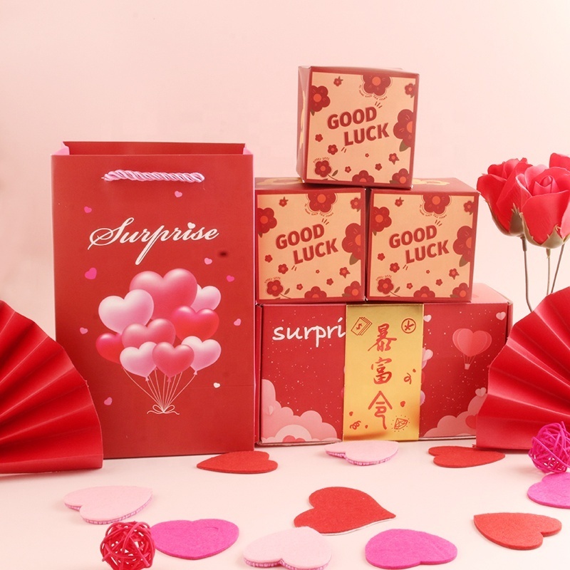 2023 Hot selling Gift Surprise Box Explosion with Confetti Creative Birthday Boxes Valentine's Day Gift Paper Box for Christmas