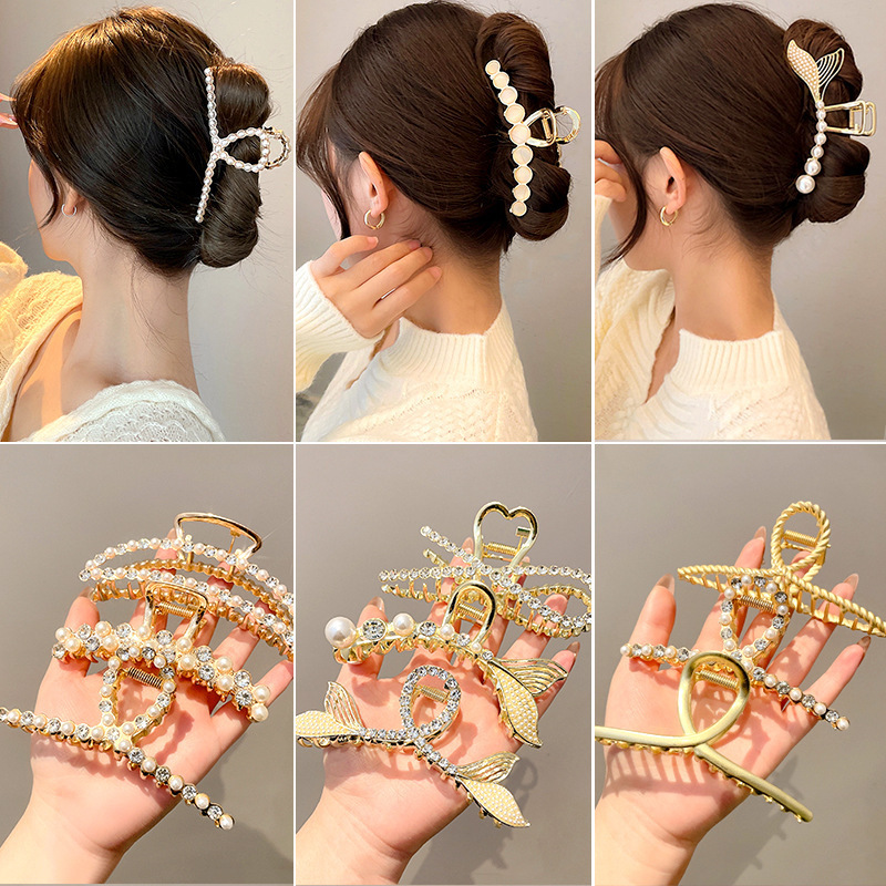 high quality hair clip claw large big hair claw clips gold metal hair claw