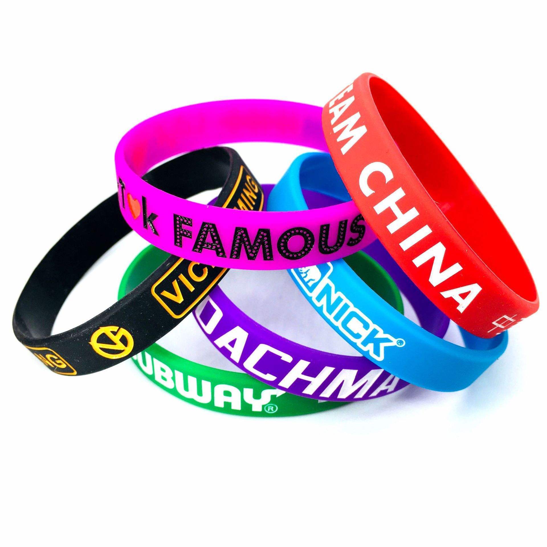 Wholesale Debossed Embossed Silicon Bracelet Customised Event Rubber Wrist Bands Custom Wristband Silicone Wristbands