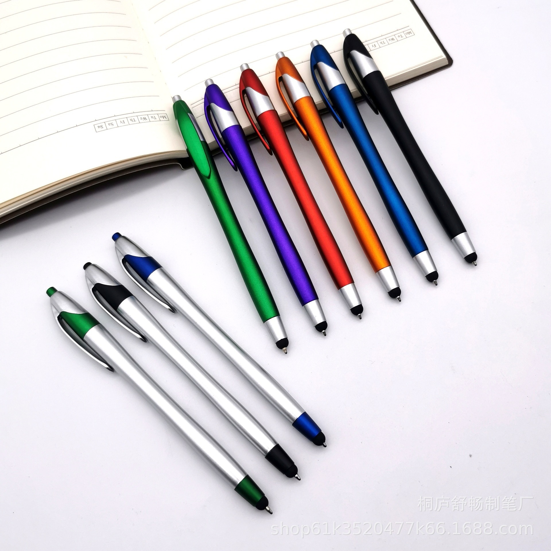 Promotional Private Label Stylus Slim Plastic Slim Blue Ballpoint Pen Cartridge Soft Touch Metal Ballpoint Pens Writing Pens