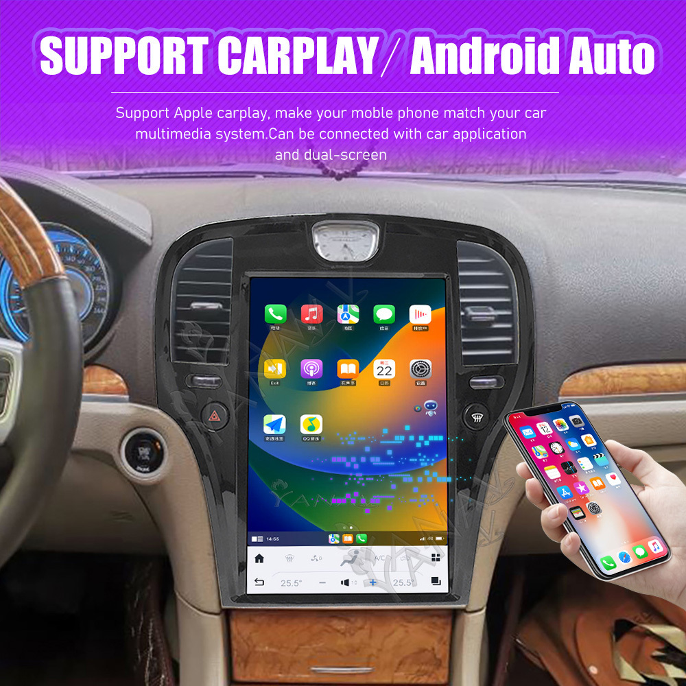 Qualcomm Android 11 Auto Stereo GPS Navigation Multimedia Video Player Wireless Carplay Car Radio For Chrysler 300C 2011-2020