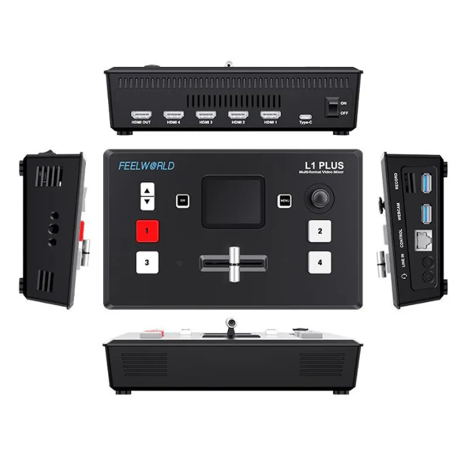 FEELWORLD L1 PLUS 4 Channel 4K Touch Screen HD Video Mixer Switcher With USB3.0 Fast Streaming