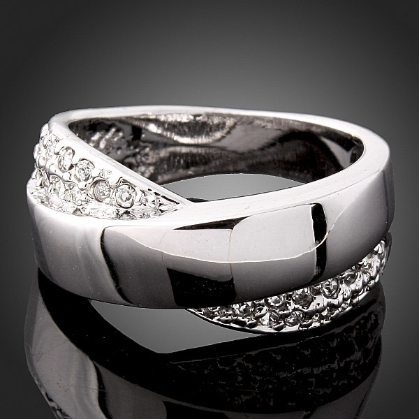 Luxury High Quality Shining Diamond Stone Bevel Edge Comfort For  Men Tungsten Ring